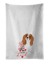 Load image into Gallery viewer, Cavalier King Charles Spaniel Blenheim #1 so Loved White Kitchen Towel Set of 2