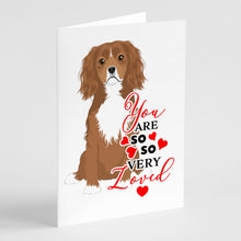 Load image into Gallery viewer, Cavalier King Charles Spaniel Ruby so Loved Greeting Cards -  Blank Note Cards – 8-Pack of Artist-Designed Cards with Envelopes