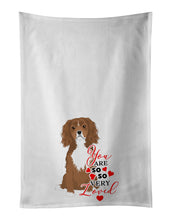 Load image into Gallery viewer, Cavalier King Charles Spaniel Ruby so Loved White Kitchen Towel Set of 2