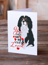 Load image into Gallery viewer, Cavalier King Charles Spaniel Tricolor #1 so Loved Greeting Cards -  Blank Note Cards – 8-Pack of Artist-Designed Cards with Envelopes