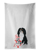 Load image into Gallery viewer, Cavalier King Charles Spaniel Tricolor #1 so Loved White Kitchen Towel Set of 2