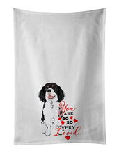 Load image into Gallery viewer, Cavalier King Charles Spaniel Tricolor #2 so Loved White Kitchen Towel Set of 2