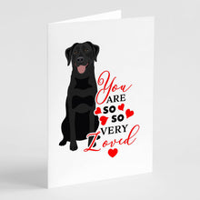 Load image into Gallery viewer, Labrador Retriever Black #1 so Loved Greeting Cards -  Blank Note Cards – 8-Pack of Artist-Designed Cards with Envelopes