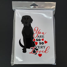 Load image into Gallery viewer, Labrador Retriever Black #2 so Loved Greeting Cards -  Blank Note Cards – 8-Pack of Artist-Designed Cards with Envelopes
