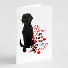 Load image into Gallery viewer, Labrador Retriever Black #2 so Loved Greeting Cards -  Blank Note Cards – 8-Pack of Artist-Designed Cards with Envelopes