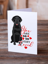 Load image into Gallery viewer, Labrador Retriever Black #3 so Loved Greeting Cards -  Blank Note Cards – 8-Pack of Artist-Designed Cards with Envelopes