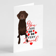 Load image into Gallery viewer, Labrador Retriever Chocolate #2 so Loved Greeting Cards -  Blank Note Cards – 8-Pack of Artist-Designed Cards with Envelopes