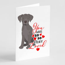 Load image into Gallery viewer, Labrador Retriever Gray Puppy so Loved Greeting Cards -  Blank Note Cards – 8-Pack of Artist-Designed Cards with Envelopes