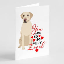 Load image into Gallery viewer, Labrador Retriever Yellow #3 so Loved Greeting Cards -  Blank Note Cards – 8-Pack of Artist-Designed Cards with Envelopes