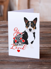 Load image into Gallery viewer, Pembroke Welsh Corgi Tricolor Black-Headed #1 so Loved Greeting Cards -  Blank Note Cards – 8-Pack of Artist-Designed Cards with Envelopes