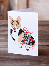 Load image into Gallery viewer, Pembroke Welsh Corgi Tricolor Red-Headed so Loved Greeting Cards -  Blank Note Cards – 8-Pack of Artist-Designed Cards with Envelopes