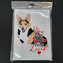 Load image into Gallery viewer, Pembroke Welsh Corgi Tricolor Red-Headed so Loved Greeting Cards -  Blank Note Cards – 8-Pack of Artist-Designed Cards with Envelopes