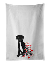 Load image into Gallery viewer, Pit Bull Black #1 so Loved White Kitchen Towel Set of 2