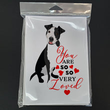 Load image into Gallery viewer, Pit Bull Black #2 so Loved Greeting Cards -  Blank Note Cards – 8-Pack of Artist-Designed Cards with Envelopes