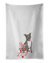 Load image into Gallery viewer, Pit Bull Blue #1 so Loved White Kitchen Towel Set of 2