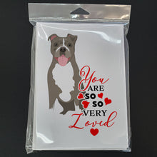 Load image into Gallery viewer, Pit Bull Blue #2 so Loved Greeting Cards -  Blank Note Cards – 8-Pack of Artist-Designed Cards with Envelopes