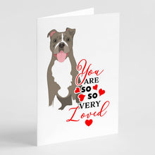 Load image into Gallery viewer, Pit Bull Blue #2 so Loved Greeting Cards -  Blank Note Cards – 8-Pack of Artist-Designed Cards with Envelopes