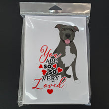 Load image into Gallery viewer, Pit Bull Blue #3 so Loved Greeting Cards -  Blank Note Cards – 8-Pack of Artist-Designed Cards with Envelopes