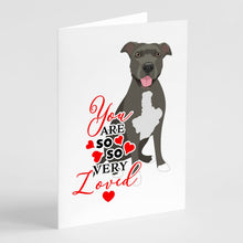 Load image into Gallery viewer, Pit Bull Blue #3 so Loved Greeting Cards -  Blank Note Cards – 8-Pack of Artist-Designed Cards with Envelopes