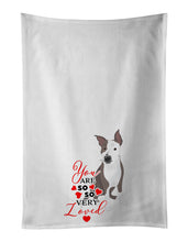 Load image into Gallery viewer, Pit Bull Blue #4 so Loved White Kitchen Towel Set of 2