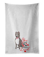 Load image into Gallery viewer, Pit Bull Blue #5 so Loved White Kitchen Towel Set of 2