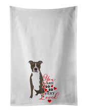 Load image into Gallery viewer, Pit Bull Blue #6 so Loved White Kitchen Towel Set of 2