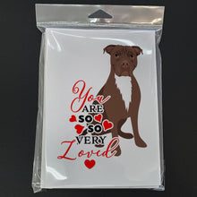 Load image into Gallery viewer, Pit Bull Chocolate so Loved Greeting Cards -  Blank Note Cards – 8-Pack of Artist-Designed Cards with Envelopes