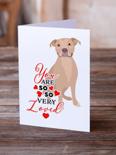 Load image into Gallery viewer, Pit Bull Fawn #1 so Loved Greeting Cards -  Blank Note Cards – 8-Pack of Artist-Designed Cards with Envelopes