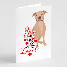 Load image into Gallery viewer, Pit Bull Fawn #1 so Loved Greeting Cards -  Blank Note Cards – 8-Pack of Artist-Designed Cards with Envelopes