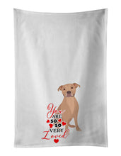 Load image into Gallery viewer, Pit Bull Fawn #1 so Loved White Kitchen Towel Set of 2