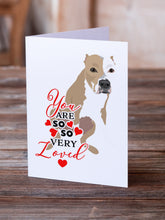 Load image into Gallery viewer, Pit Bull Fawn #4 so Loved Greeting Cards -  Blank Note Cards – 8-Pack of Artist-Designed Cards with Envelopes