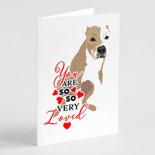 Load image into Gallery viewer, Pit Bull Fawn #4 so Loved Greeting Cards -  Blank Note Cards – 8-Pack of Artist-Designed Cards with Envelopes