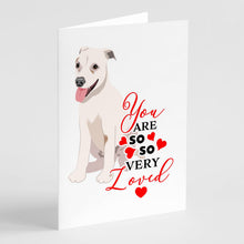 Load image into Gallery viewer, Pit Bull Puppy so Loved Greeting Cards -  Blank Note Cards – 8-Pack of Artist-Designed Cards with Envelopes