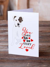 Load image into Gallery viewer, Pit Bull White #2 so Loved Greeting Cards -  Blank Note Cards – 8-Pack of Artist-Designed Cards with Envelopes