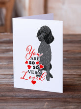 Load image into Gallery viewer, Poodle Standard Black so Loved Greeting Cards -  Blank Note Cards – 8-Pack of Artist-Designed Cards with Envelopes