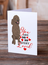 Load image into Gallery viewer, Poodle Standard Brown so Loved Greeting Cards -  Blank Note Cards – 8-Pack of Artist-Designed Cards with Envelopes