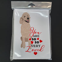 Load image into Gallery viewer, Poodle Standard Cafe Au Lait so Loved Greeting Cards -  Blank Note Cards – 8-Pack of Artist-Designed Cards with Envelopes