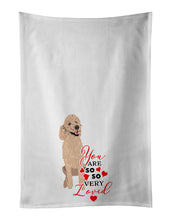 Load image into Gallery viewer, Poodle Standard Cafe Au Lait so Loved White Kitchen Towel Set of 2