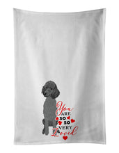 Load image into Gallery viewer, Poodle Standard Gray so Loved White Kitchen Towel Set of 2