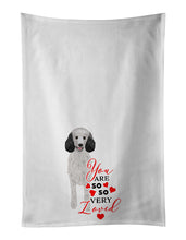 Load image into Gallery viewer, Poodle Standard Silver so Loved White Kitchen Towel Set of 2