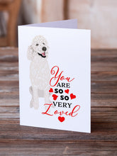 Load image into Gallery viewer, Poodle Standard White so Loved Greeting Cards -  Blank Note Cards – 8-Pack of Artist-Designed Cards with Envelopes
