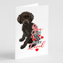 Load image into Gallery viewer, Poodle Toy Brown so Loved Greeting Cards -  Blank Note Cards – 8-Pack of Artist-Designed Cards with Envelopes