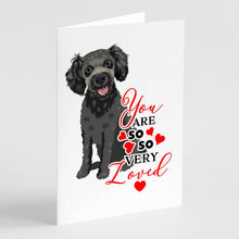 Load image into Gallery viewer, Poodle Toy Grey so Loved Greeting Cards -  Blank Note Cards – 8-Pack of Artist-Designed Cards with Envelopes