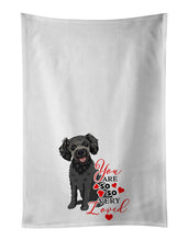 Load image into Gallery viewer, Poodle Toy Grey so Loved White Kitchen Towel Set of 2