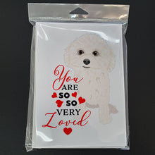 Load image into Gallery viewer, Poodle Toy White so Loved Greeting Cards -  Blank Note Cards – 8-Pack of Artist-Designed Cards with Envelopes