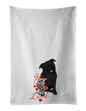 Load image into Gallery viewer, Pug Black #1 so Loved White Kitchen Towel Set of 2