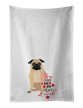 Load image into Gallery viewer, Pug Fawn #1 so Loved White Kitchen Towel Set of 2