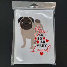 Load image into Gallery viewer, Pug Fawn #4 so Loved Greeting Cards -  Blank Note Cards – 8-Pack of Artist-Designed Cards with Envelopes