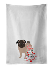 Load image into Gallery viewer, Pug Fawn #4 so Loved White Kitchen Towel Set of 2