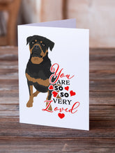 Load image into Gallery viewer, Rottweiler Black and Mahogany so Loved Greeting Cards -  Blank Note Cards – 8-Pack of Artist-Designed Cards with Envelopes